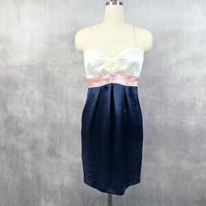 City Triangles Womens Babydoll Dress Size 9 Colorblock Retro Cocktail Party HOCO